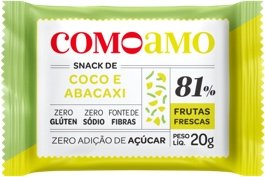 snack saudável de coco com abacaxi