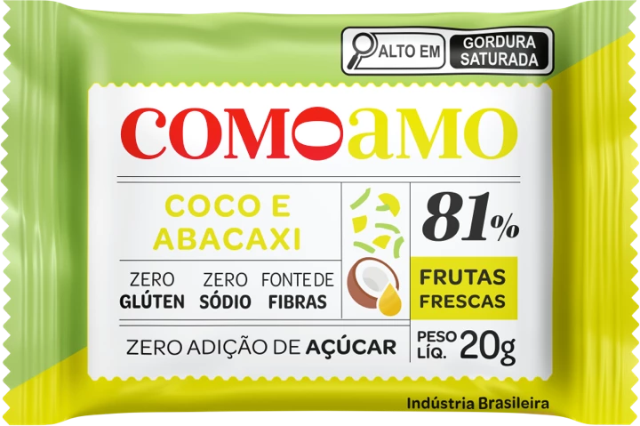 snack saudável de abacaxi e coco como amo