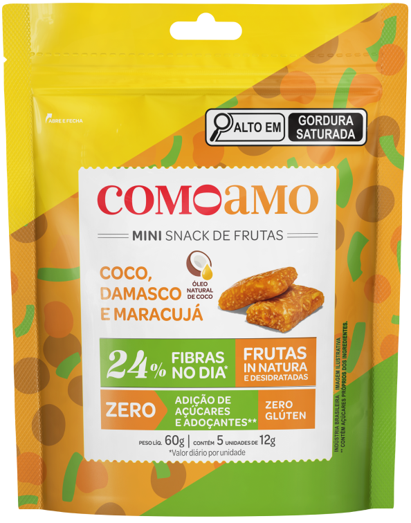 Coco, damasco e maracujá como amo