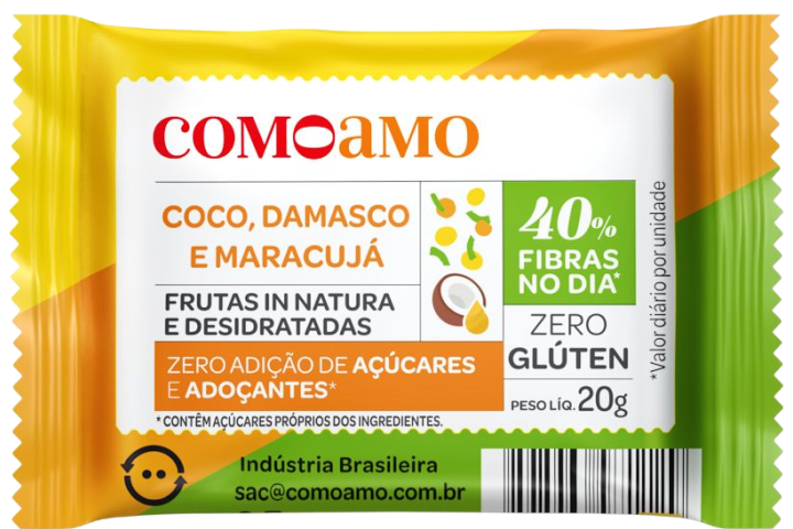 Damasco, coco e maracujá como amo